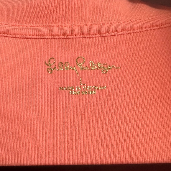 Lilly Pulitzer Women's Reema Polo Top in cantaloupe size large - Picture 4 of 4